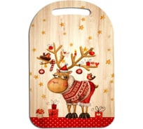 Разделочная доска МУЛЬТИДОМ Новогодняя шутка размер 29x18.5 см МБ2-153