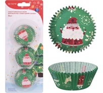 Набор бумажных форм для выпечки МУЛЬТИДОМ Новогодняя сказка 50 шт, диаметр верх 7 см, диаметр низ 4 см, высота 2.5 см VL2-102
