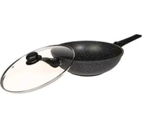 Сковорода Casta AVRORA ВОК 28 см, литая, съёмная ручка, крышка стеклянная в комплекте AV-28-WK-K