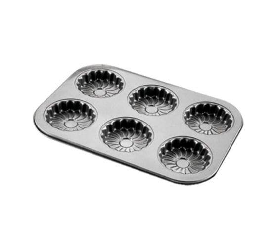 Форма для кексов Regent inox Linea EASY 6 ячеек 26.5x17.5x3 см 93-CS-EA-4-15