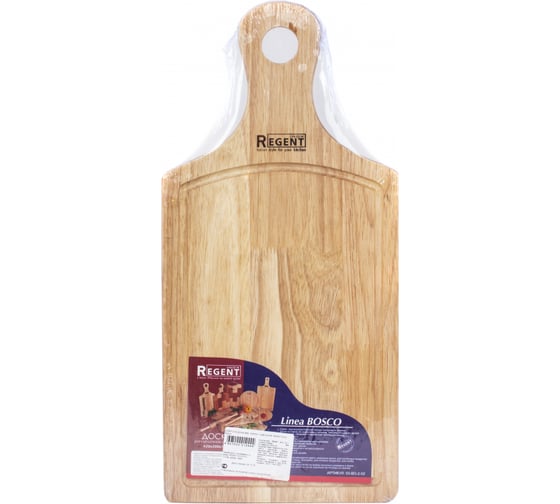 Прямоугольная разделочная доска Regent Inox Bosco с деревянной ручкой 42x20x1.5 см 93-BO-2-02