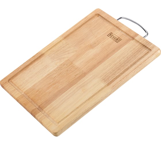 Прямоугольная разделочная доска Regent Inox Bosco с металлической ручкой 32x24x1.5 см 93-BO-2-09