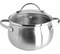 Кастрюля Regent Inox Apple 2.7 л матовая полировка стеклянная крышка 18x11 см 93-D-2