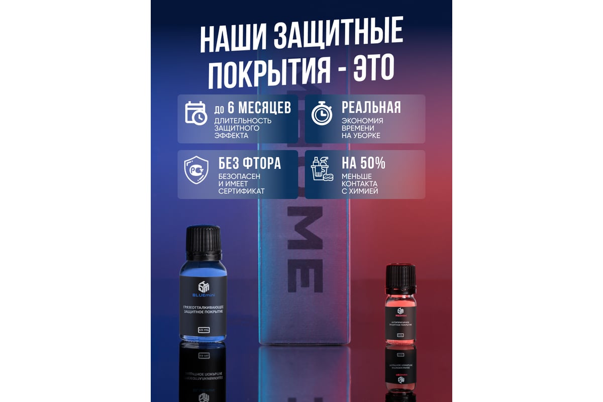 Набор защитных покрытий для дома Quartz Master Home RED+BLUE MINI  (антипригарное и грязеооталкивающее покрытие) RB_MINI0002