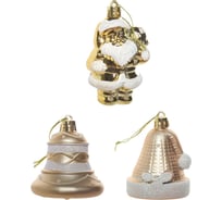 Набор новогодних украшений Зимняя сказка дед мороз и колокольчики, 3 шт., 6.2 см SYQC-0119183
