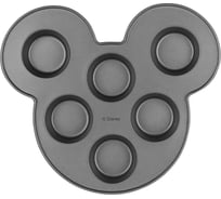 Форма для выпечки маффинов Moulinvilla Mickey Mouse с антипригарным покрытием, на 6 кексов BWM-DS-006