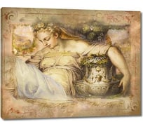 Картина ООО Первое ателье Старая фреска с красивой женщиной от Палаццо Веккьо во Флоренции 80x64 см ps28523-4