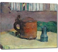 Картина ООО Первое ателье репродукция Натюрморт: деревянная кружка и металлический кувшин 72x60 см ps143364-2