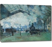 Картина ООО Первое ателье репродукция Прибытие поезда Нормандии, вокзал Сен-Лазар 35x26 см ps105950-1