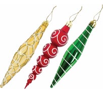 Набор украшений для ели ЗОЛОТАЯ СКАЗКА Фигурные сосульки, 3 шт, пластик, ассорти 591114