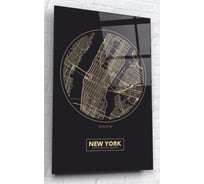 Картина на стекле ARTABOSKO карта Нью-Йорка 40x60 WBR-07-266-04