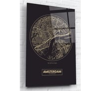 Картина на стекле ARTABOSKO карта Амстердама 40x60 WBR-07-264-04