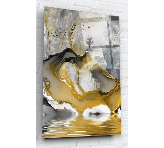 Картина на стекле ARTABOSKO коричнево-оранжевый акрил 3 40x60 WBR-05-385-04 1