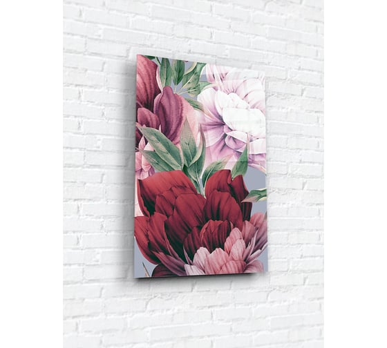 Картина на стекле ARTABOSKO Бордовые пионы 3 40x60 WBR-05-813-04 1