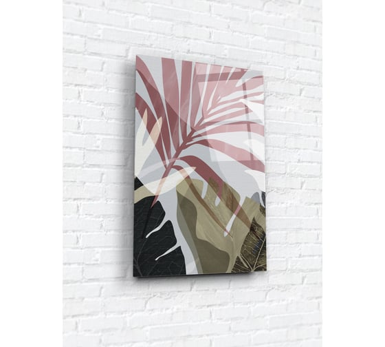 Картина на стекле ARTABOSKO Акварельные листики 4 40x60 WBR-05-805-04 1