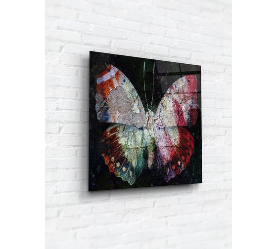 Картина на стекле ARTABOSKO текстурная бабочка 6 40x40 см WBR-05-899-03 1