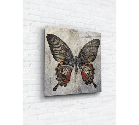 Картина на стекле ARTABOSKO текстурная бабочка 1 40x40 см WBR-05-894-03 1