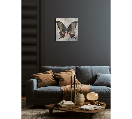 Картина на стекле ARTABOSKO текстурная бабочка 1 40x40 см WBR-05-894-03