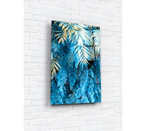 Картина на стекле ARTABOSKO Голубая пальмовая ветвь 2 40x60 WBR-04-746-04/2 1