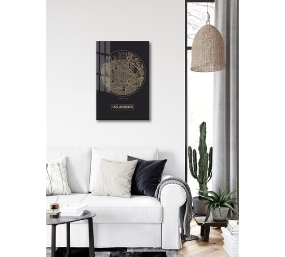 Картина на стекле ARTABOSKO Карта Лос-Анджелеса 40x60 WBR-07-1136-04