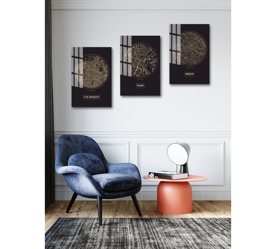 Картина на стекле ARTABOSKO Карта Лос-Анджелеса 40x60 WBR-07-1136-04