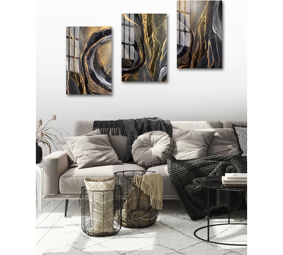Картина на стекле ARTABOSKO Золотое омбре 1 40x60 WBR-01-1073-04