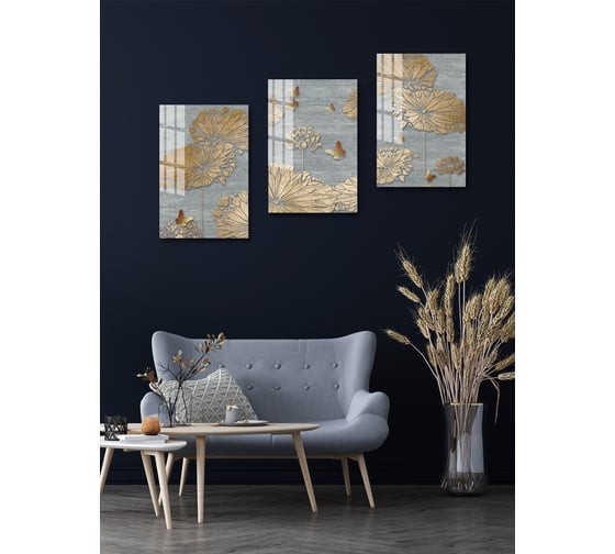 Картина на стекле ARTABOSKO Золотые бабочки 1 40x60 WBR-01-1040-04