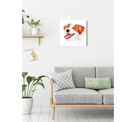 Картина на стекле ARTABOSKO Веселая собака 40x40 WBR-02-74-03