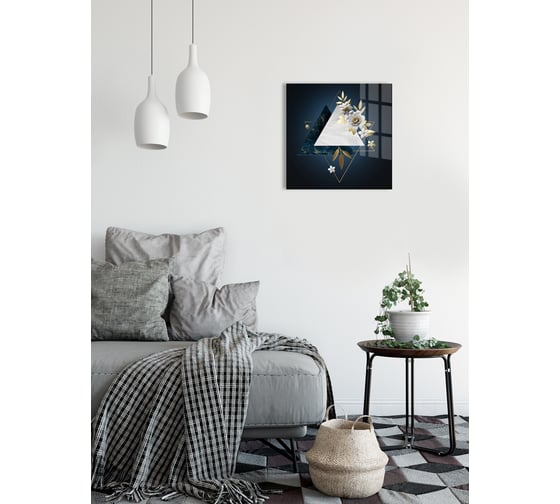 Картина на стекле ARTABOSKO Геометрические цветы 2 40x40 WBR-01-1031-03