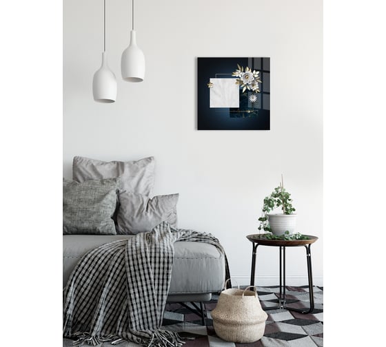 Картина на стекле ARTABOSKO Геометрические цветы 1 40x40 WBR-01-1030-03