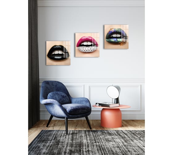 Картина на стекле ARTABOSKO Губы 3 40x40 WBR-05-1023-03