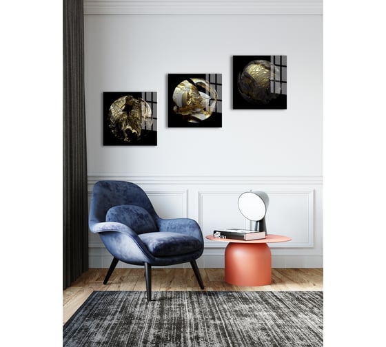 Картина на стекле ARTABOSKO Золотая лава 3 40x40 WBR-01-1036-03