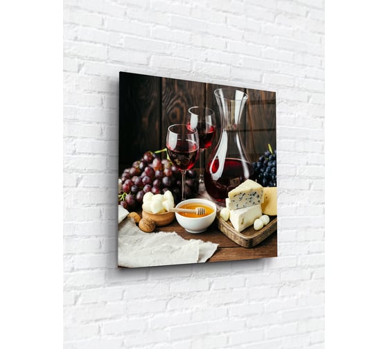Картина на стекле ARTABOSKO сырный сет 40x40 см WBR-02-23-03 1