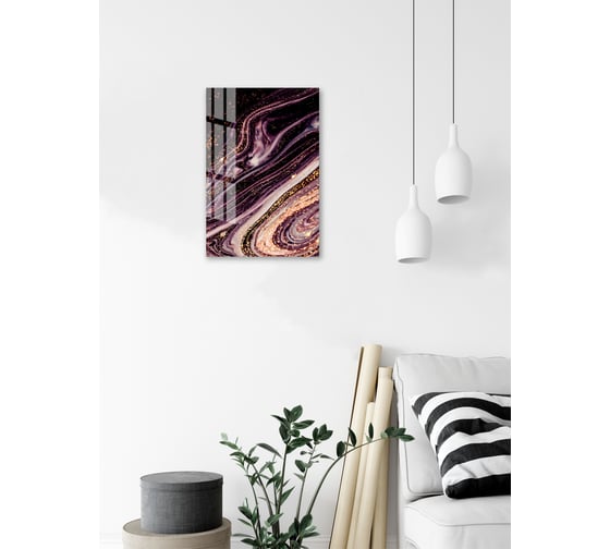 Картина на стекле ARTABOSKO бордовый акрил 3 40x60 см WBR-01-449-04