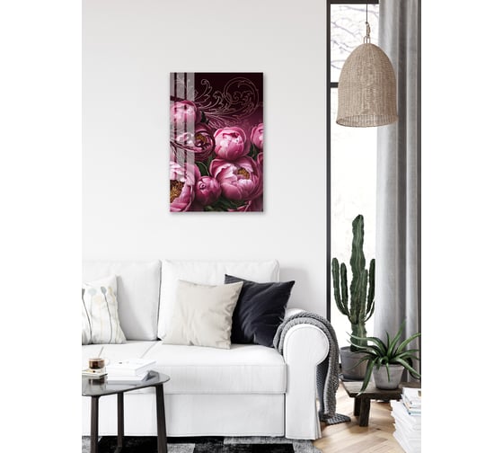 Картина на стекле ARTABOSKO весенние пионы 3 40x60 см WBR-01-428-04