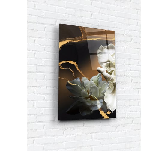Картина на стекле ARTABOSKO белые ирисы 1 40x60 см WBR-01-429-04 1