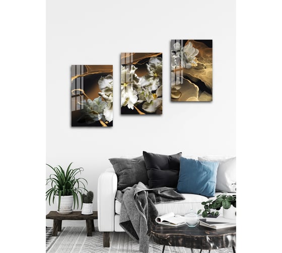 Картина на стекле ARTABOSKO белые ирисы 1 40x60 см WBR-01-429-04