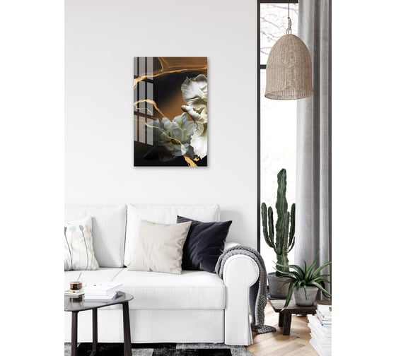 Картина на стекле ARTABOSKO белые ирисы 1 40x60 см WBR-01-429-04