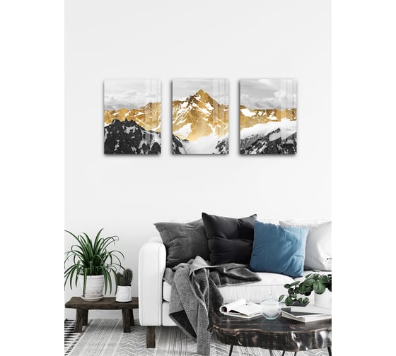 Картина на стекле ARTABOSKO золотая гора 3 30x40 см WBR-01-171-02