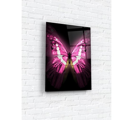 Картина на стекле ARTABOSKO бабочка 30x40 см розовая WBR-01-163-02 1