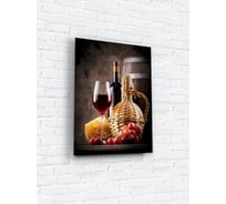 Картина на стекле ARTABOSKO вино, сыр, виноград 30x40 см WBR-02-86-02