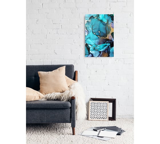 Картина на стекле ARTABOSKO бирюзовый акрил 1 40x60 см WBR-01-132-04