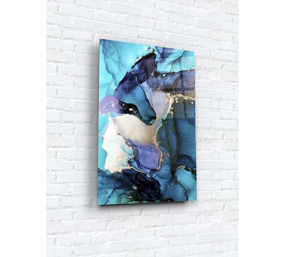 Картина на стекле ARTABOSKO бирюзовый акрил 2 40x60 см WBR-01-133-04