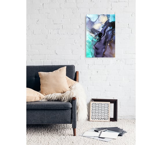 Картина на стекле ARTABOSKO бирюзовый акрил 3 40x60 см WBR-01-134-04