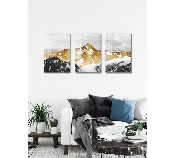 Картина на стекле ARTABOSKO большая золотая гора 1 40x60 см WBR-01-151-04