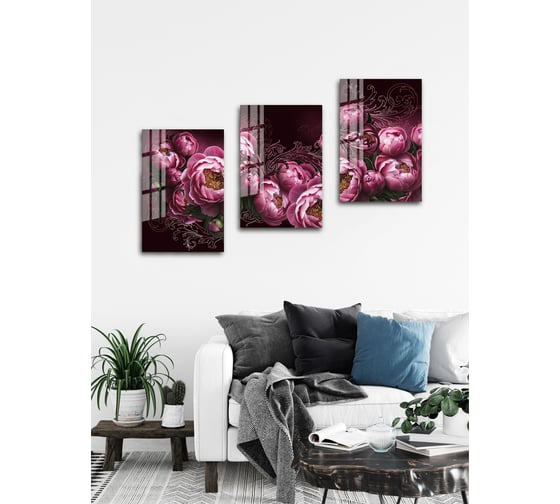 Картина на стекле ARTABOSKO весенние пионы 1 40x60 см WBR-01-426-04
