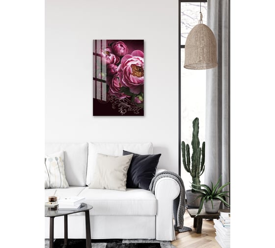 Картина на стекле ARTABOSKO весенние пионы 1 40x60 см WBR-01-426-04