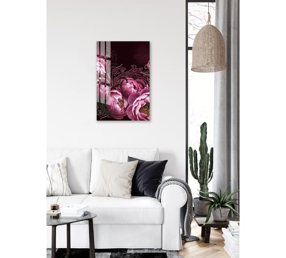 Картина на стекле ARTABOSKO весенние пионы 2 40x60 см WBR-01-427-04