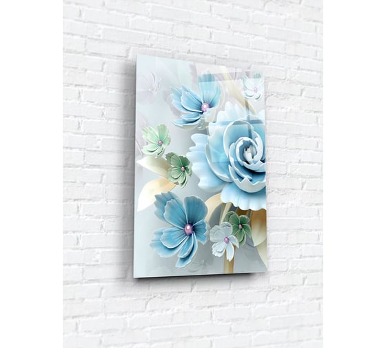 Картина на стекле ARTABOSKO голубой цветок 1 40x60 см WBR-01-359-04 1