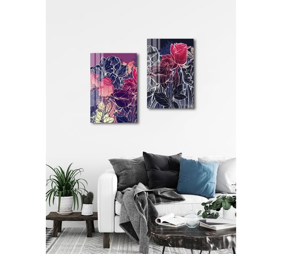 Картина на стекле ARTABOSKO блум 9 40x60 см WBR-02-664-04
